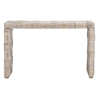 Adkin White Wash Rattan Console