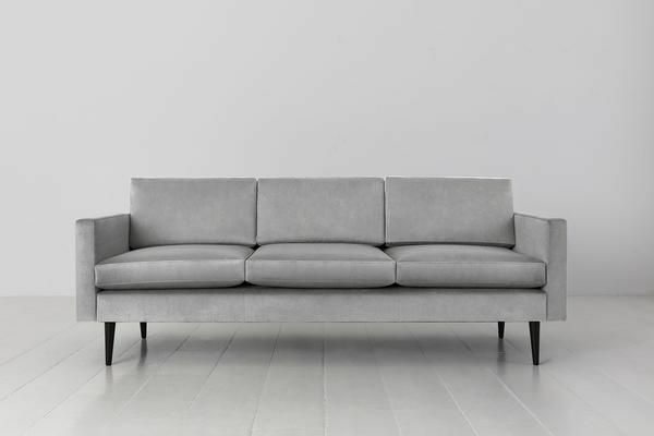 موديل 01 Velvet 3 Seater Sofa رمادي فاتح