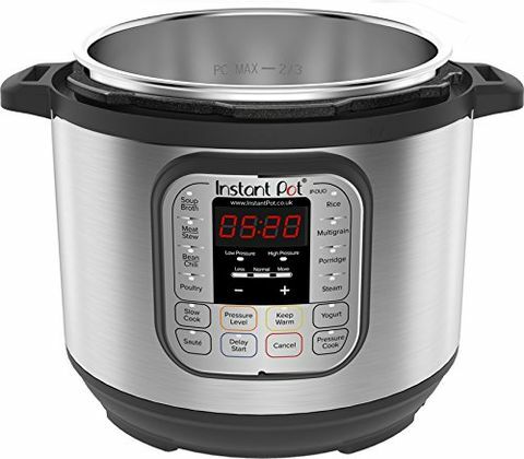 Instant Pot Duo V2 7-in-1 طنجرة ضغط كهربائية ، 6 كيو تي ، 5.5 لتر 1000 واط ، نحى ستانلس ستيل / أسود ، 220-240 فولت ، وعاء داخلي من الفولاذ المقاوم للصدأ