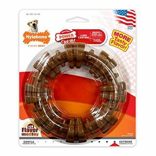 Nylabone Power Chew Textured Dog Chew Ring Toy Flavor Medley Flavor X-Large / Souper - 50+ رطل.